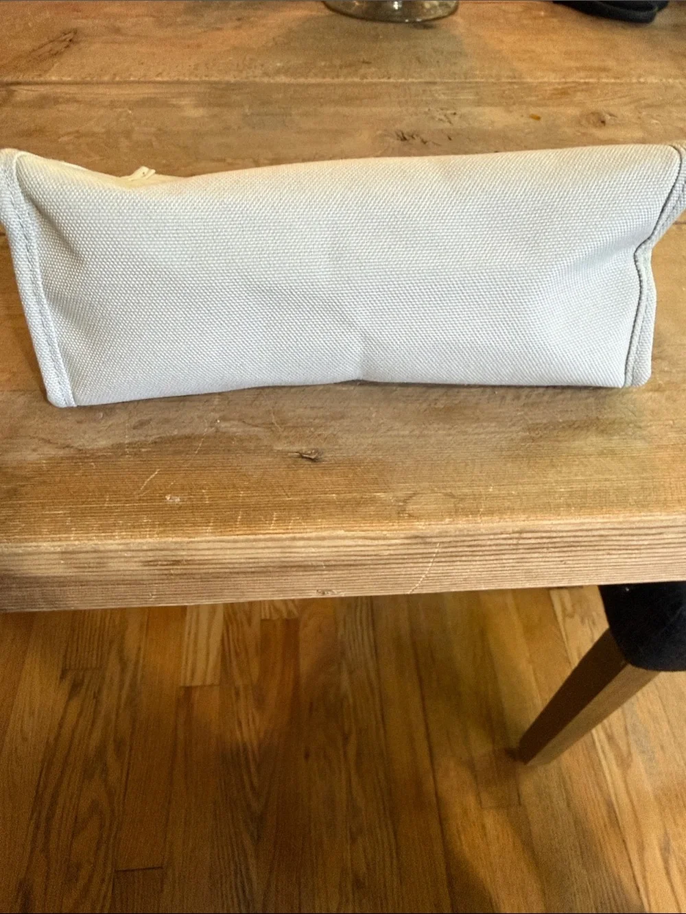 Dior Cream Canvas Cosmetic Pouch with Embossed Logo